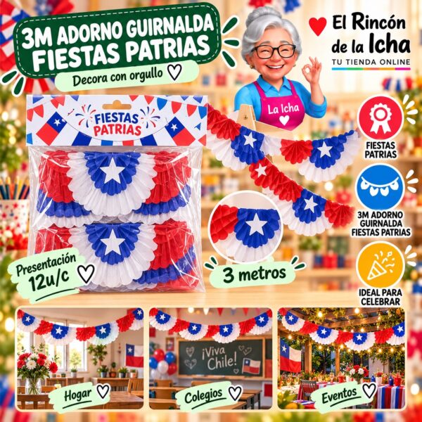 3m Adorno Guirnalda Fiestas Patrias Feliz