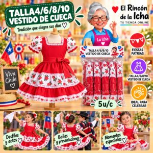 RI-0011104 Talla4/6/8/10 Vestido De Cueca Feliz Ref. 420198