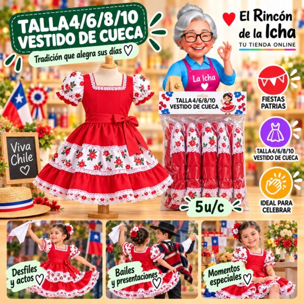 RI-0011104 Talla4/6/8/10 Vestido De Cueca Feliz Ref. 420198
