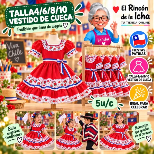RI-0011105 Talla4/6/8/10 Vestido De Cueca Feliz Ref. 420199