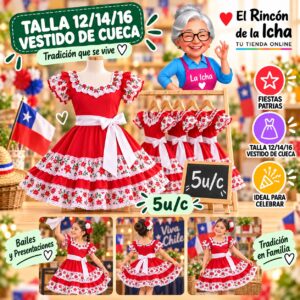 RI-0011107 Talla 12/14/16 Vestido De Cueca Feliz Ref. 420201