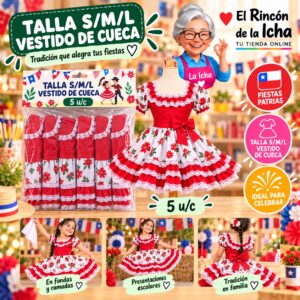 RI-0011109 Talla S/M/L Vestido De Cueca Feliz