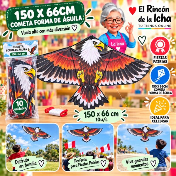 RI-0011117 150 X 66cm Cometa Forma De Águila Feliz