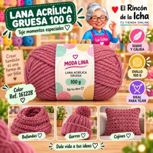 RI-ML-00034 Lana Acrílica Gruesa Moda Lina 100 g Color Ref. 161228