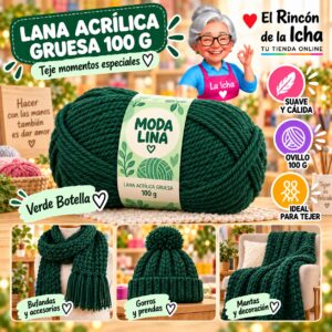 RI-ML-00036 Lana Acrílica Gruesa Moda Lina 100 g Verde Botella