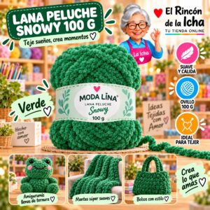 RI-ML-00080 Lana Peluche Snowy Moda Lina 100 g Verde