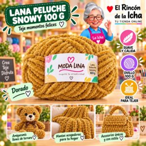 RI-ML-00081 Lana Peluche Snowy Moda Lina 100 g Dorado
