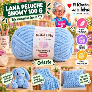 RI-ML-00082 Lana Peluche Snowy Moda Lina 100 g Celeste