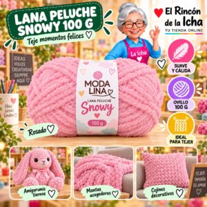 RI-ML-00087 Lana Peluche Snowy Moda Lina 100 g Rosado