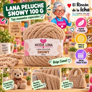 RI-ML-00091 Lana Peluche Snowy Moda Lina 100 g Beige Camel