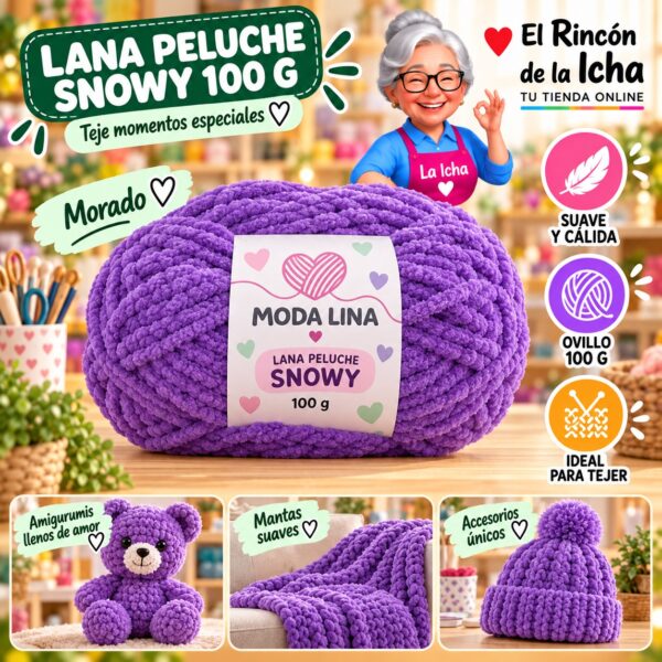 Lana Peluche Snowy Moda Lina 100 g Morado