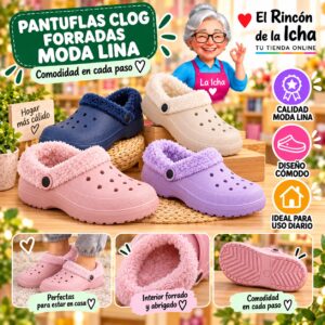 RI-ML-00124 Pantuflas Clog Forradas Moda Lina Diseño 850580