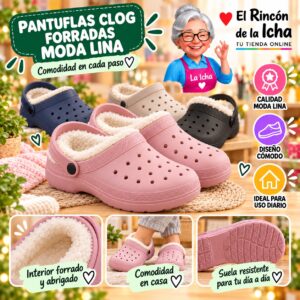 RI-ML-00128 Pantuflas Clog Forradas Moda Lina Diseño 850587