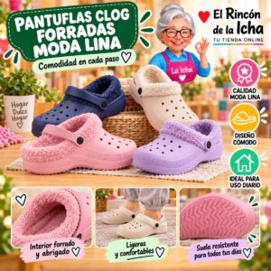 RI-ML-00129 Pantuflas Clog Forradas Moda Lina Diseño 850588