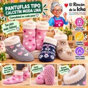 RI-ML-00142 Pantuflas Tipo Calcetín Moda Lina Diseño 850287