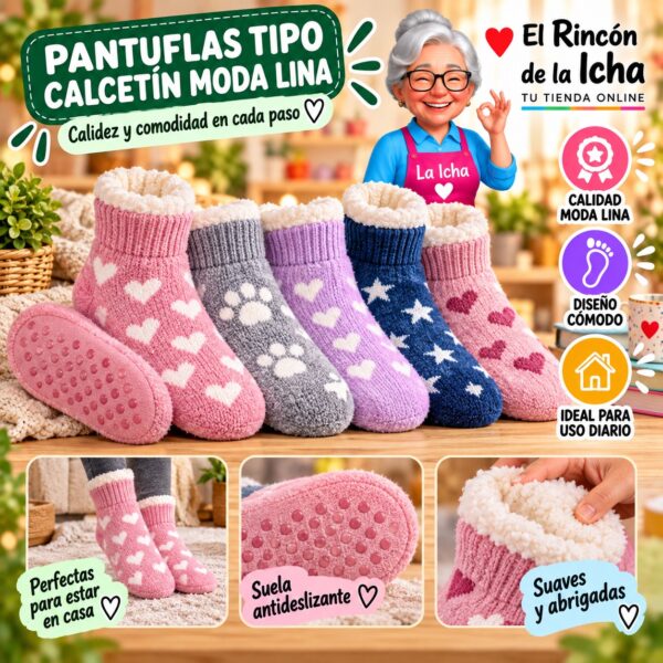 RI-ML-00144 Pantuflas Tipo Calcetín Moda Lina Diseño 850296