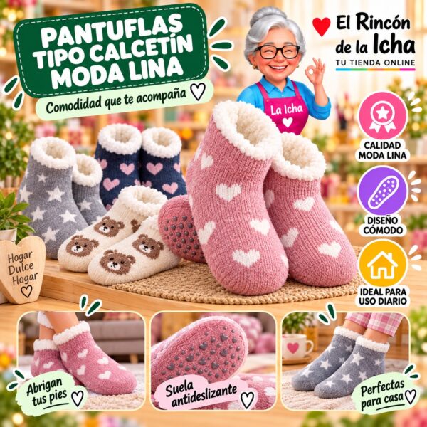 RI-ML-00146 Pantuflas Tipo Calcetín Moda Lina Diseño 850304