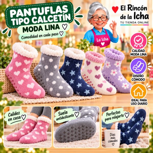 RI-ML-00155 Pantuflas Tipo Calcetín Moda Lina Diseño 850316