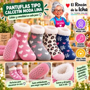 RI-ML-00162 Pantuflas Tipo Calcetín Moda Lina Diseño 850388