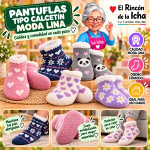 RI-ML-00163 Pantuflas Tipo Calcetín Moda Lina Diseño 850392
