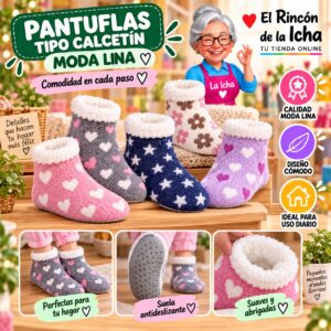 RI-ML-00164 Pantuflas Tipo Calcetín Moda Lina Diseño 850463
