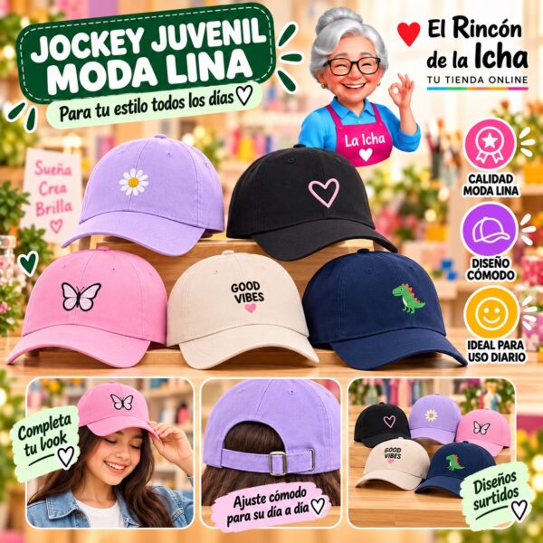 RI-ML-00651 Jockey Juvenil Moda Lina Diseño 900663