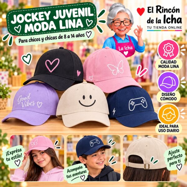 RI-ML-00654 Jockey Juvenil Moda Lina Diseño 900672