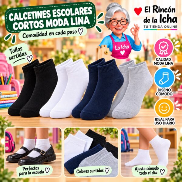 Calcetines Escolares Cortos Moda Lina Diseño 600438