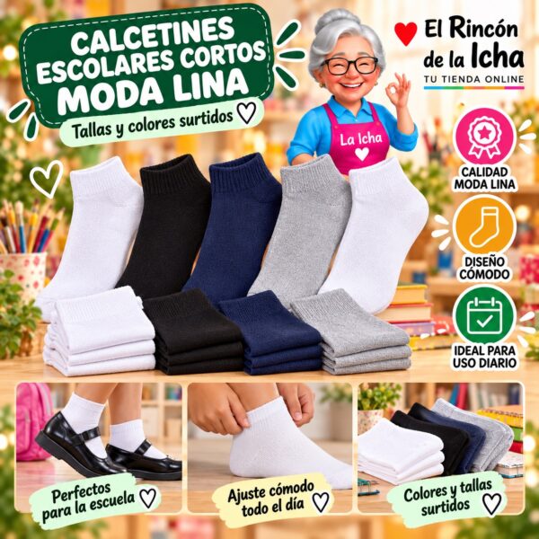 Calcetines Escolares Cortos Moda Lina Diseño 600439