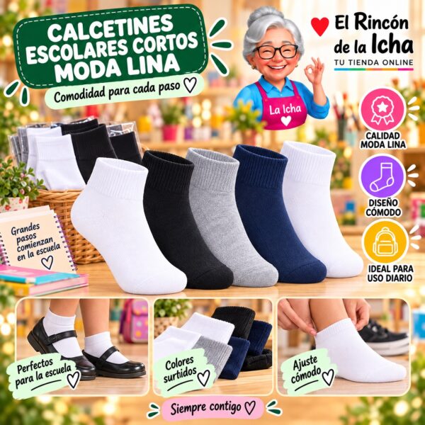 Calcetines Escolares Cortos Moda Lina Diseño 600441