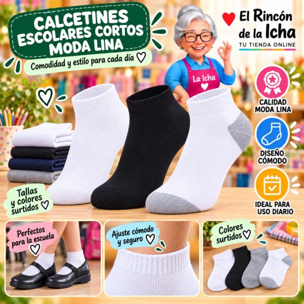 Calcetines Escolares Cortos Moda Lina Diseño 600442