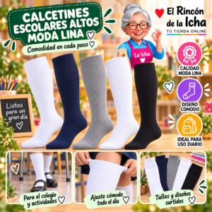 RI-ML-00844 Calcetines Escolares Altos Moda Lina Diseño 600451