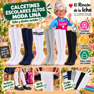 RI-ML-00845 Calcetines Escolares Altos Moda Lina Diseño 600452
