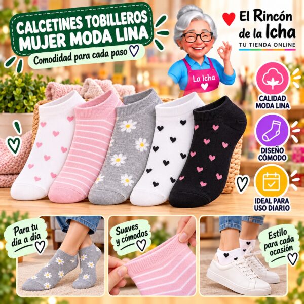 RI-ML-00848 Calcetines Tobilleros Mujer Moda Lina Diseño 600051