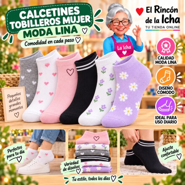 RI-ML-00849 Calcetines Tobilleros Mujer Moda Lina Diseño 600052
