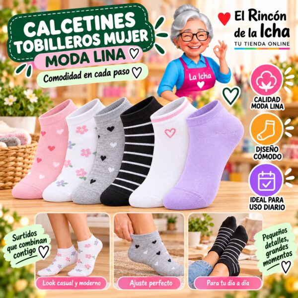 RI-ML-00850 Calcetines Tobilleros Mujer Moda Lina Diseño 600050