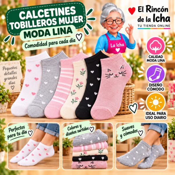 RI-ML-00851 Calcetines Tobilleros Mujer Moda Lina Diseño 600053