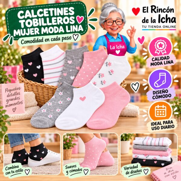 RI-ML-00852 Calcetines Tobilleros Mujer Moda Lina Diseño 600054