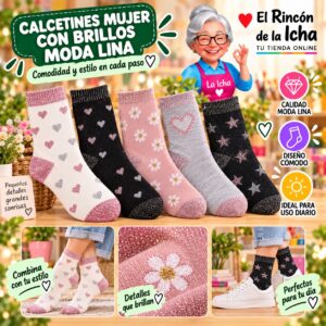 Calcetines Mujer con Brillos Moda Lina Diseño 600029