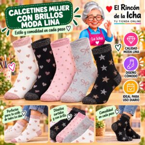 Calcetines Mujer con Brillos Moda Lina Diseño 600032