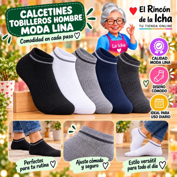 RI-ML-00863 Calcetines Tobilleros Hombre Moda Lina Diseño 600045