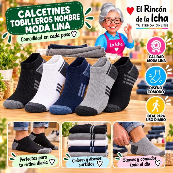 Calcetines Tobilleros Hombre Moda Lina Diseño 600048