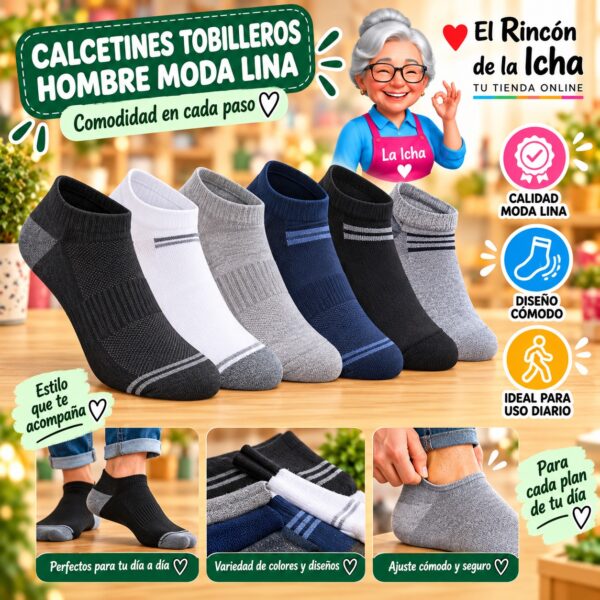 RI-ML-00865 Calcetines Tobilleros Hombre Moda Lina Diseño 600046