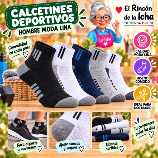 Calcetines Deportivos Hombre Moda Lina Diseño 600246