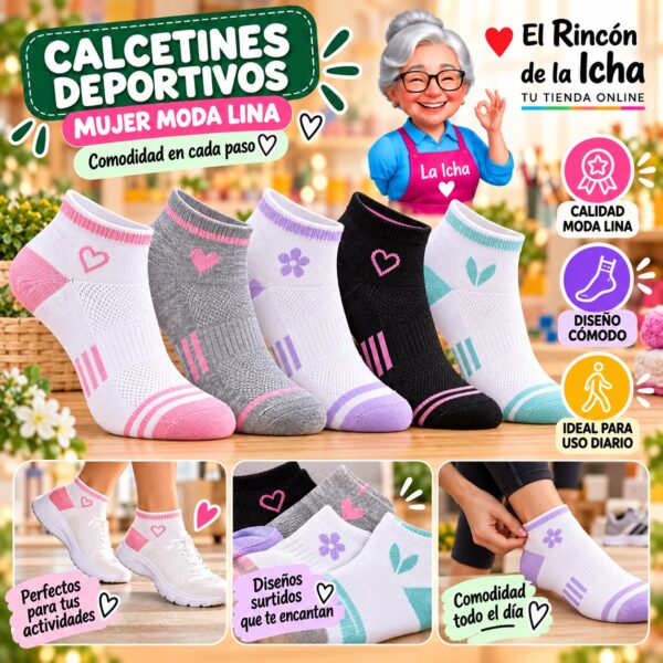 Calcetines Deportivos Mujer Moda Lina Diseño 600248