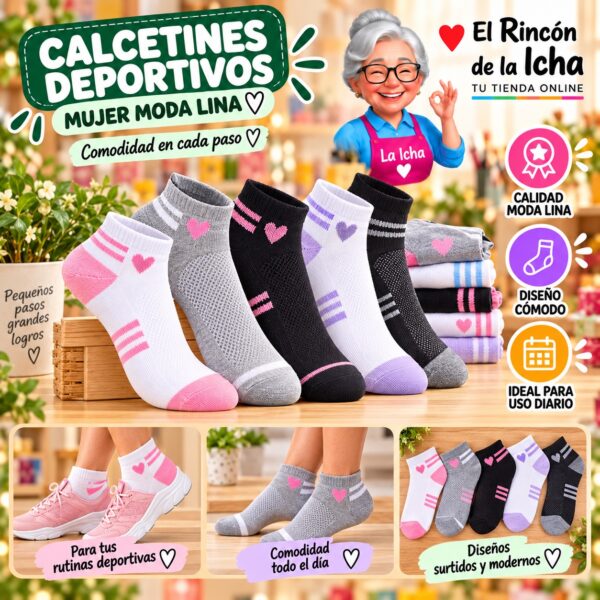 Calcetines Deportivos Mujer Moda Lina Diseño 600247