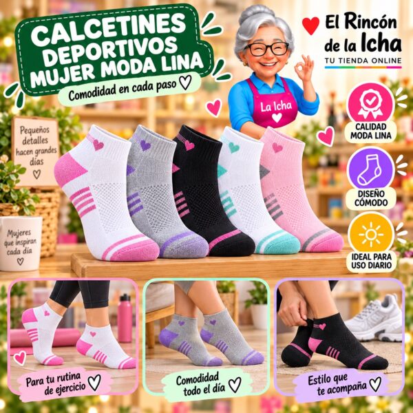 Calcetines Deportivos Mujer Moda Lina Diseño 600511