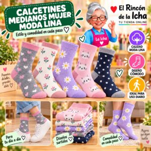 Calcetines Medianos Mujer Moda Lina Diseño 600137