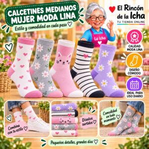 Calcetines Medianos Mujer Moda Lina Diseño 600138