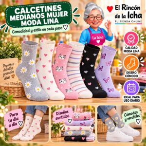 RI-ML-00893 Calcetines Medianos Mujer Moda Lina Diseño 600142